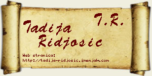Tadija Riđošić vizit kartica